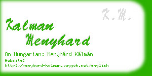 kalman menyhard business card
