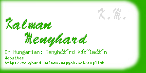 kalman menyhard business card